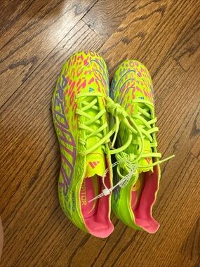 adidas Neon Yellow and Pink Women's Soccer Cleats